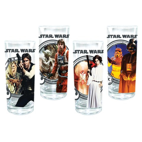 Star Wars 4-Piece 10 oz. Glass Set, 2.5" x 2.5" x 6"