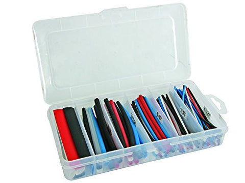 Heat-Shrinkable Tube Kit- Multicolor 3 15/16" - 170 pcs - In Storage Box