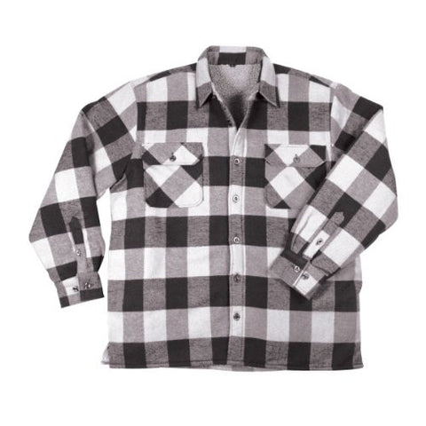 White Extra Heavyweight Sherpa-lined Flannel Shirts - Medium