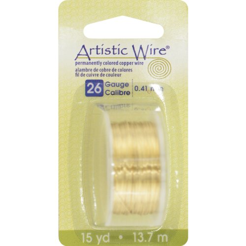 Artistic Wire, 26 Gauge (.41 mm), Tarnish Resistant Brass, 15 yd (13.7 m)