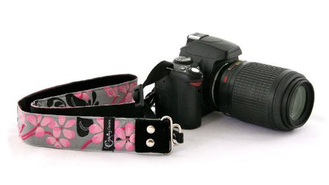 TROPICAL COLLECTION -  DSLR CAMERA STRAPS - HIBISCUS MOON 1.5"