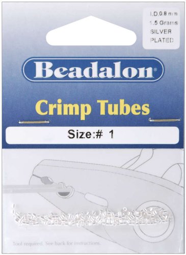 Crimp Tubes, 1.3 mm (.051 in) O.D., Silver Plated, 1.5 g (.05 oz), appx. 160 pc
