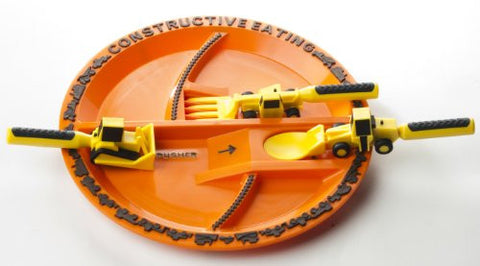 Set of 3 Construction Utensils with Construction Plate