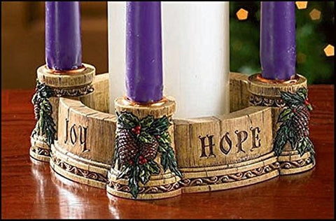 Joy, Faith, Love, Hope Advent Wreath Candle Holder (Single Unit/NC726)