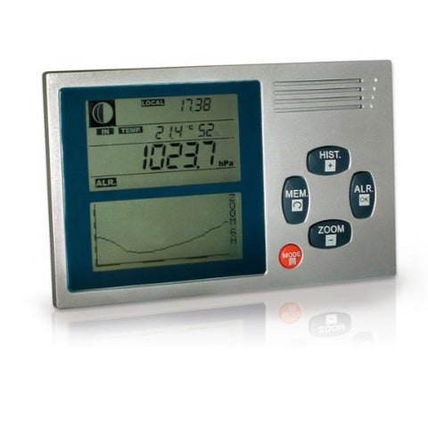 Electronic Marine Barometer, 6.5” Wide 4” tall 1.125” deep (without bracket), 1.25" deep (with bracket attached), 12oz