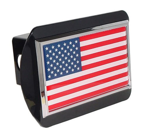 American Flag Black Hitch Cover
