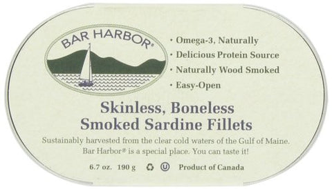 Skinless Boneless Smoked Sardines, 6.7 oz