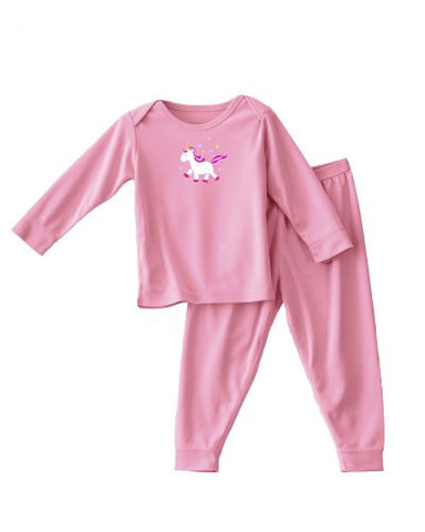 ComfortLuxe Sensitive Skin Sleepwear 2 Piece Set (Silky Pink Unicorn, 2T)