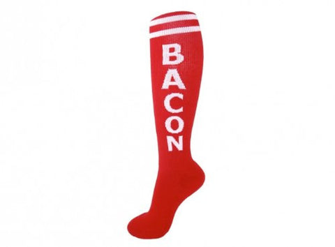Gumball Poodle Bacon Unisex Knee High Red Socks (One Size)