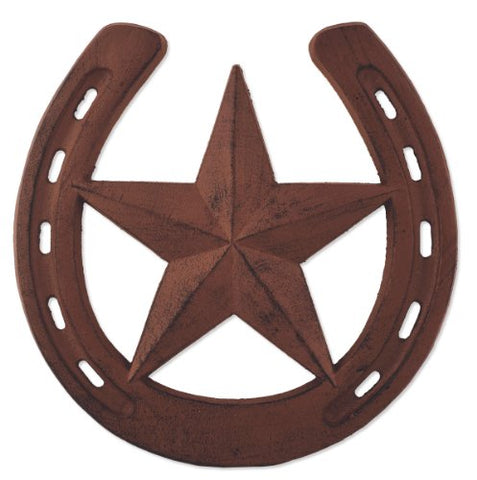Horsing Around Cast Iron Horse Shoe with Star Stepping Stone