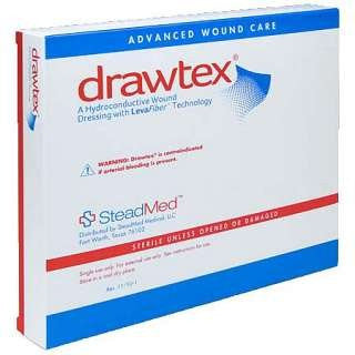Drawtex Hydroconductive Wound Dressing with LevaFiber 2x2 (1 bx of 10 Dressings)
