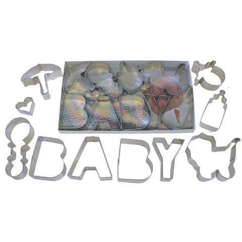 Baby Shower Tinplated Cookie Cutter 10pc Set
