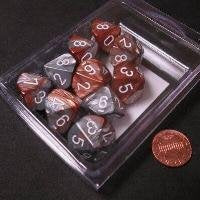 Gemini Polyhedral Copper-Steel/white Set of Ten d10's
