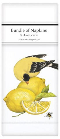 Gold Finch On Lemons Napkin Bundle (6-pc)
