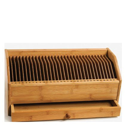Lipper Bamboo Monthly Bill / Invoice Organizer with Drawer