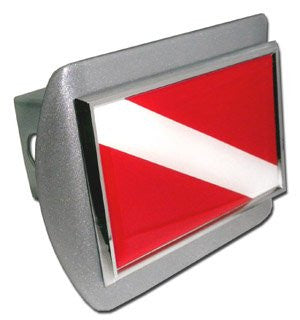 Dive Flag Brushed Chrome Hitch Cover