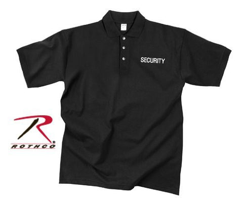 Black Moisture Wicking 'Security' Golf Shirt - 2XL