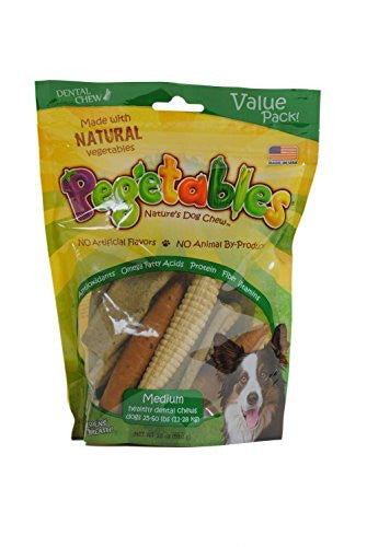 Pegetables Dog Chews - 18 oz, Medium