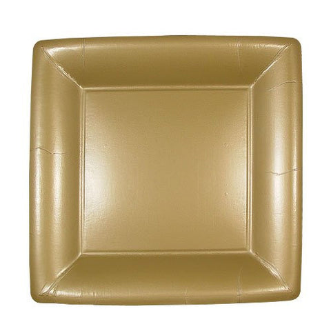 GOLD  7" SQUARE PLATE. Pack x 24