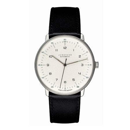 Automatic Wrist Watch, Numbers, White Face, 38mm Ø, Black Band