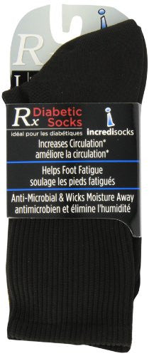 DIABETIC INCREDISOCKS - Crew - Black, Large