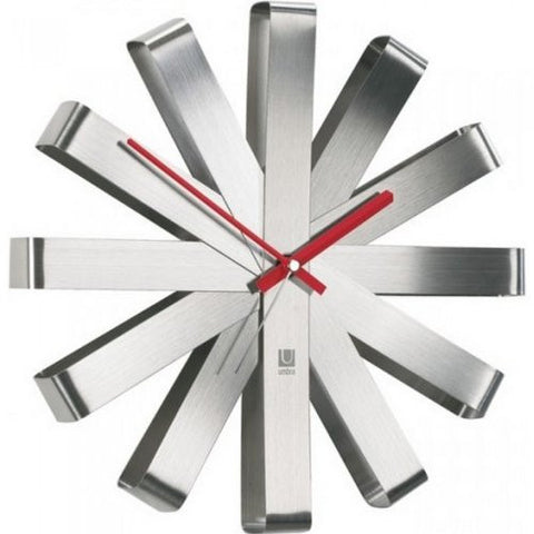 Ribbon Clock in Steel