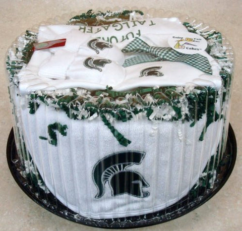 Michigan State Spartans Baby Fan Cake Clothing Gift Set (NB - 3 Months, Color Trim)