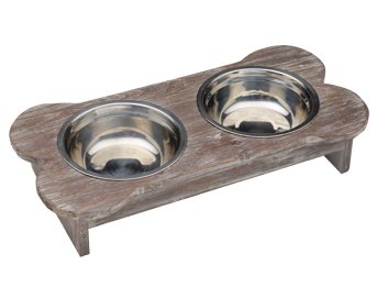 Ore Pet, Stainless Steel Bowl Set With Bone Stand,16.50 W X 8.00 D X 3.00 H