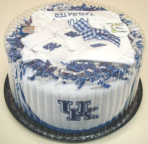 Kentucky Wildcats Baby Fan Cake Clothing Gift Set (NB - 3 Months, Color Trim)