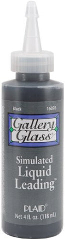 Plaid Gallery Glass Simulated Liquid Leading (4 Ounce), 16076 Classic Black