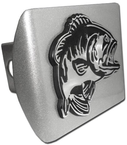 Bass Fish Brushed Chrome Hitch Cover