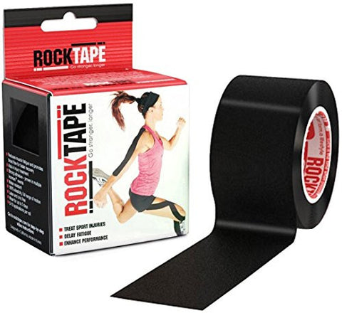 Rocktape Kinesiology Tape for Athletes - 2 Inch x 16.4 Feet (Black)