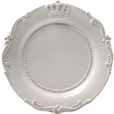 11.5" Dinner Plate with Crown - White, Lot of 4