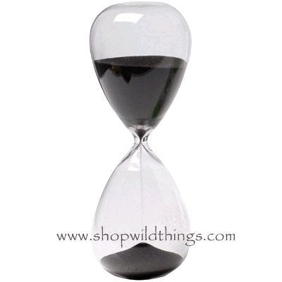 8" Sand Hour Glass (Approx.30 Min), Black