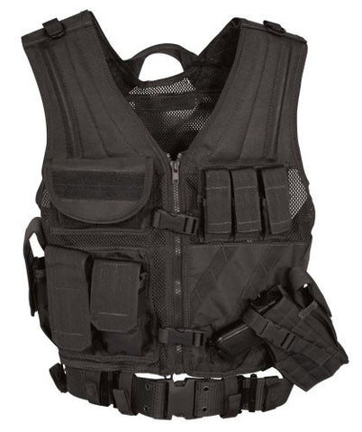 MSP-06 Entry Assault Vest - Black, Medium/XL (fits chest size 37”-44”)