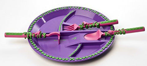 Set of 3 Garden Fairy Utensils with Garden Fairy Plate