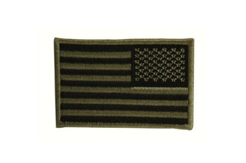 Embroidered USA Military Flag Patches (Olive Drab Green, Flag Facing Right)