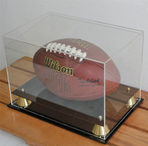 Football Display Case All Clear With UV Protection Acrylic