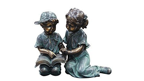 Boy and Girl Reading Together Statuary