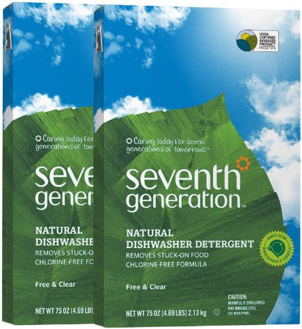 Seventh Generation Auto Dish Powder, Free & Clear, 75 oz-2 pack