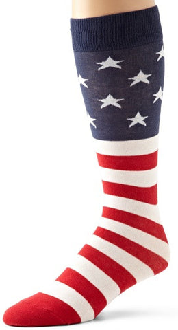 K. Bell Socks Men's American Flag Sock, Red/White/Blue, 10-13