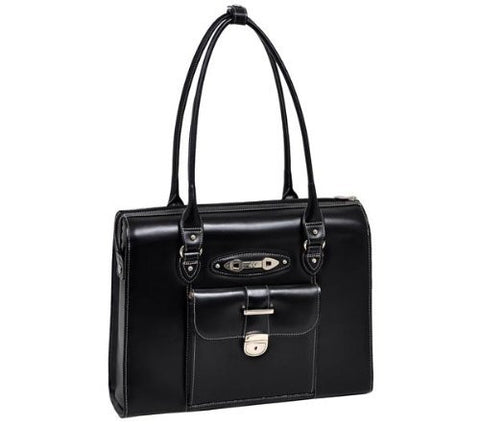 RIVER FOREST Leather Ladies' Briefcase Black