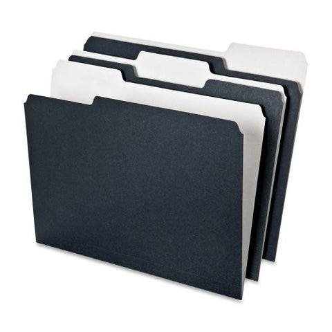 Ampad Envirotec 100% Recycled Colored Top-Tab File Folders, Black & White, Letter-size, 50/Pk