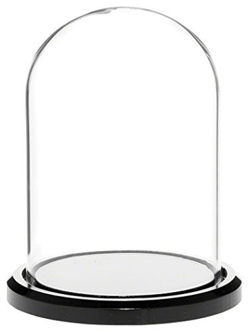 Glass Dome with Black Acrylic Base - 3" x 4"
