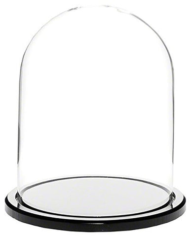 Glass Dome with Black Acrylic Base - 4.5" x 6"