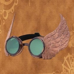 winged goggles silver