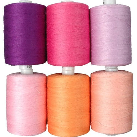 Cotton Thread Set - 6 Pastel Tones - 1000M