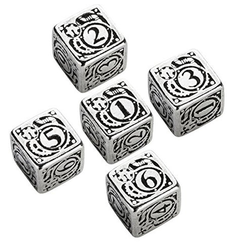 Metal Dice and Dice Sets - Steampunk 5D6 Dice (5)