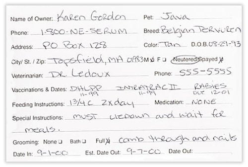 Kennel Cards, 100 Pk - 3 x 5 in