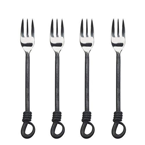 Twist N Shout Handcrafted Charisma With a Dark Twist, 4 Piece Cocktail Fork Set, 4 Cocktail Forks